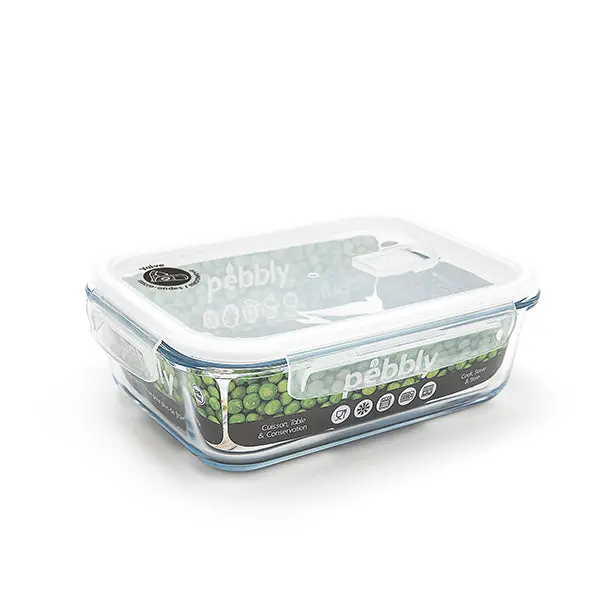 1.5-Liter Rectangular Glass Storage Container – Pebbly 1