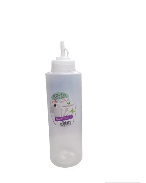 1-Liter Sauce Dispenser Jar – Clear Design, Sku 001257 1