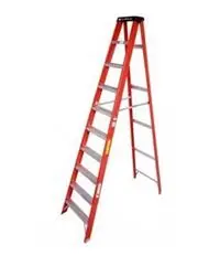 10-Foot Fiberglass Step Ladder – Louisville, 300 Lb Capacity 1