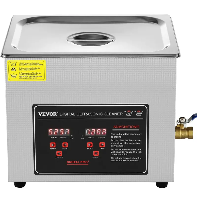 10-Liter Heated Ultrasonic Laboratory Cleaner – Led Display & Lid 1
