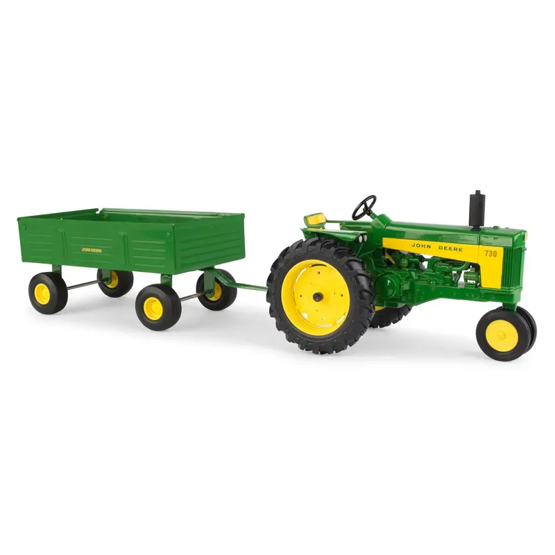 1:16 Scale John Deere 730 Tractor With Barge Wagon Accessory Set 1