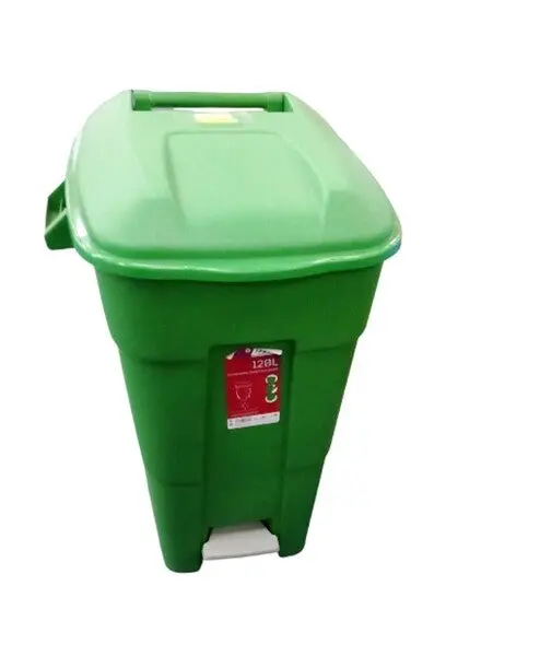 120-Liter Green Wheeled Trash Can With Pedal, Model 426001 1