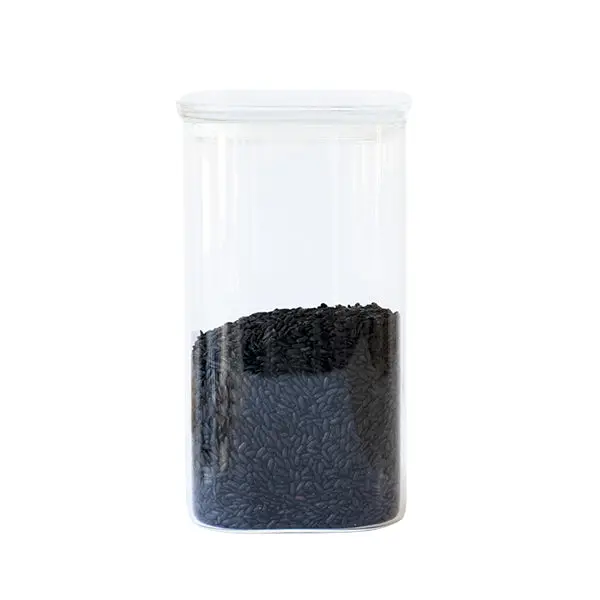 1400 Ml Square Glass Storage Container – Airtight Pebbly Jar 1