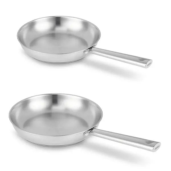 2-Piece All-Stainless Frying Pan Set – 24 Cm & 28 Cm By Beka 1