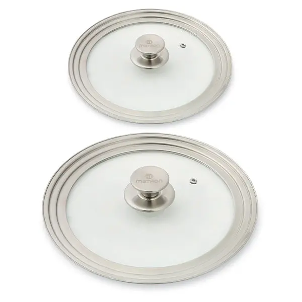 2-Piece Multi-Size Glass-And-Stainless Lid Set (16–28 Cm) – Mathon 1