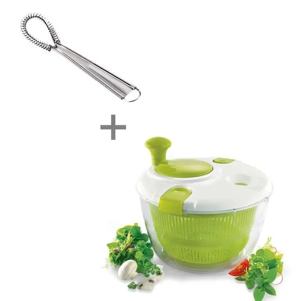 24Cm Salad Spinner With Water Filter + Magic Spoon – Mathon Kitchen Bundle 1