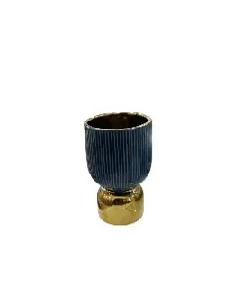 27 Cm Gray-And-Gold Ombre Ceramic Vase 1