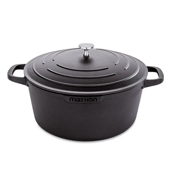 28 Cm Lightweight Black Aluminum Dutch Oven – 6.7L, Mathon 1
