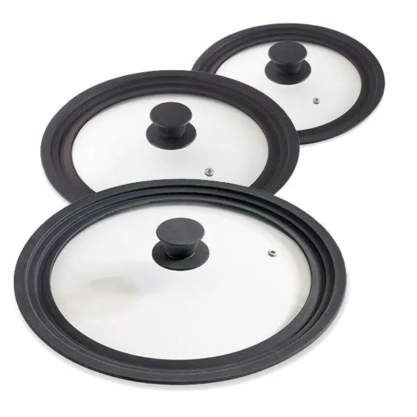 3-Piece Universal Tempered Glass Lids (16–32 Cm Diameters) – Mathon 1