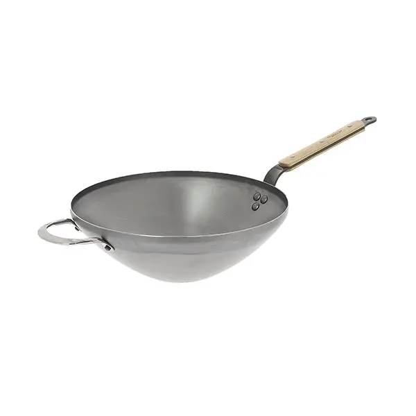 32 Cm Mineral Steel Wok With Wooden Handle – De Buyer B Bois 1