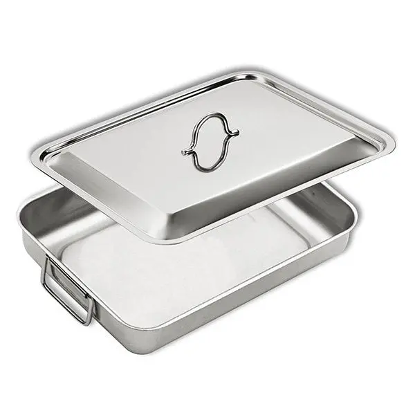 35 × 27 Cm Stainless Steel Oven Dish With Lid By Inoxriv 1