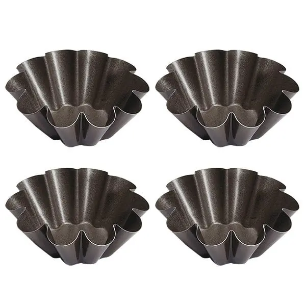 4-Piece Mini Brioche Mold Set – 8 Cm, Heavy-Duty Steel, Gobel 1