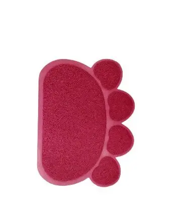 45–60 Cm Paw-Print Design Door Mat – Burgundy 1