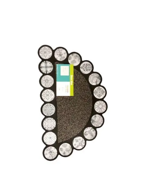 45 X 75 Cm Semi-Circular Gray Entry Mat – Non-Slip Surface 1