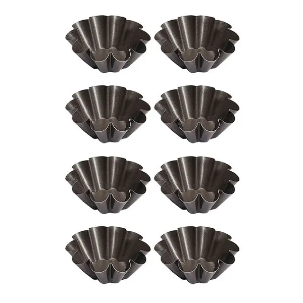 8-Pack Individual Brioche Molds – 8 Cm Round Silicone-Free Metal, Gobel 1