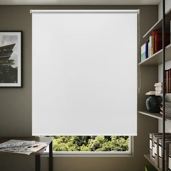 84 × 60 In White Blackout Roller Blind 1