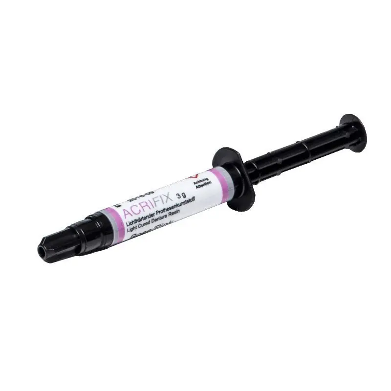 Acrifix Kuss Dental Pink Light-Curing Resin – 3G Syringe 1