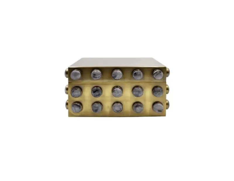 Alba Textured Brass Storage Box – Small Or Large Size 1