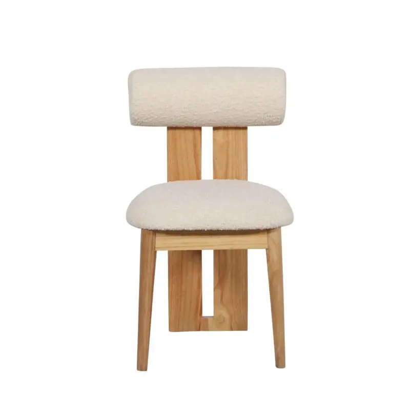 Anna Bouclé-Upholstered Elm Wood Dining Chair In Burnt Oak By Matthew Izzo 1