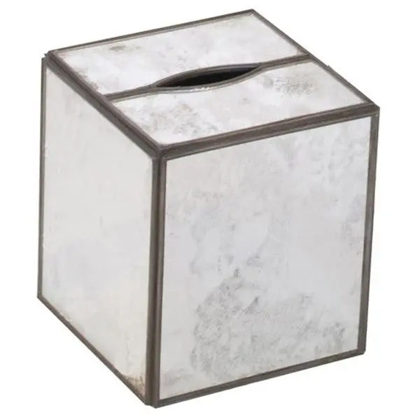 Antique Mirror Regency-Style Tissue Box Cover – Trimmed In Three Options 1