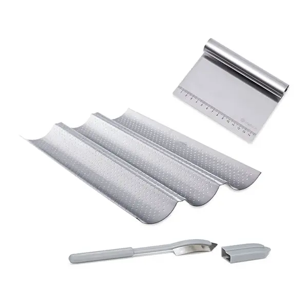 Artisan Bread-Making Kit – Baguette Board, Dough Cutter & Scoring Blade 1