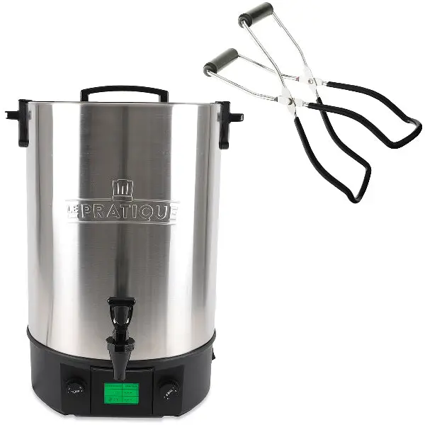 Automatic 30L Electric Stainless Steel Canner (2200W) With Black Jar Tongs 1
