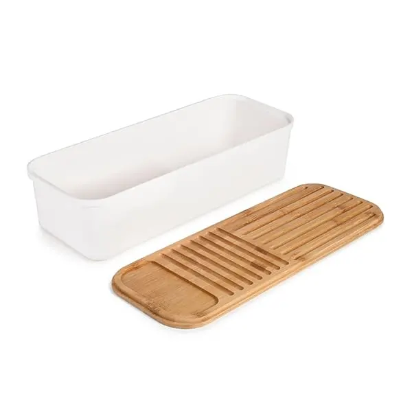 Bamboo-Lid Bread Box – 39.5 X 15 Cm By Ibili 1