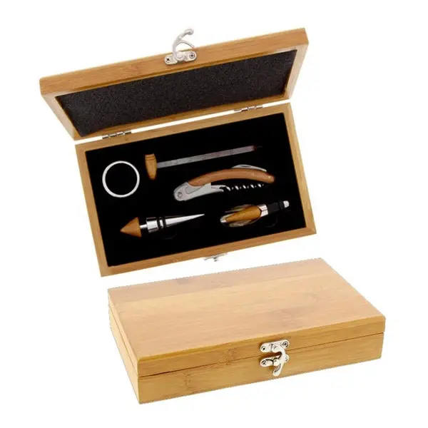 Bamboo Sommelier Gift Set – 5-Piece Wine Tool Collection By Pradel Excellence 1