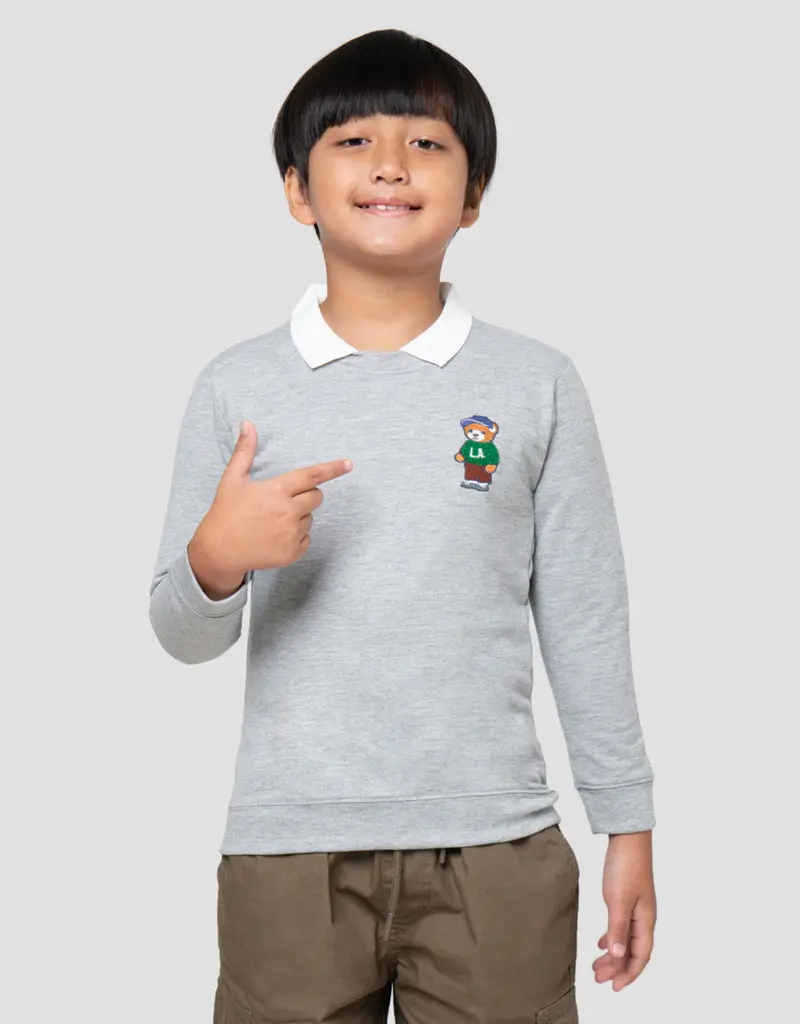 Bear-Embellished Knit Sweater For Boys 1
