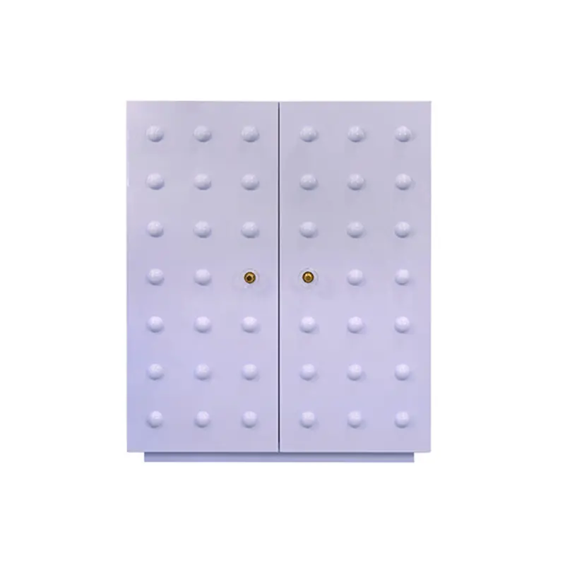 Beau Lavender Glossy Lacquer Two-Door Cabinet With Ball Stud Detailing 1