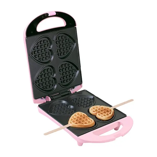 Bestron Heart-Shaped Waffle Maker – 4 Mini Hearts, 780 W 1