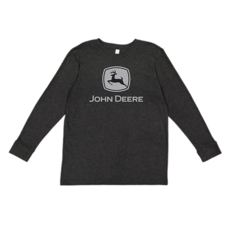Black Logo Long Sleeve Shirt For Youth Boys – John Deere 1