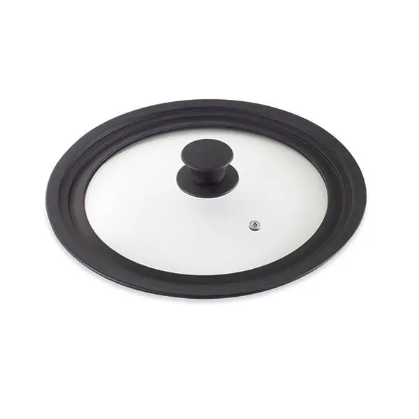 Black Silicone-And-Glass Universal Lid Set (16/18/20 Cm) By Mathon 1