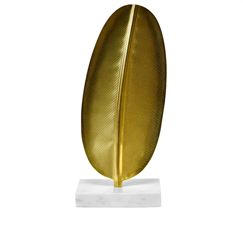 Blade Sculptural Brass Leaf Accent Piece 1