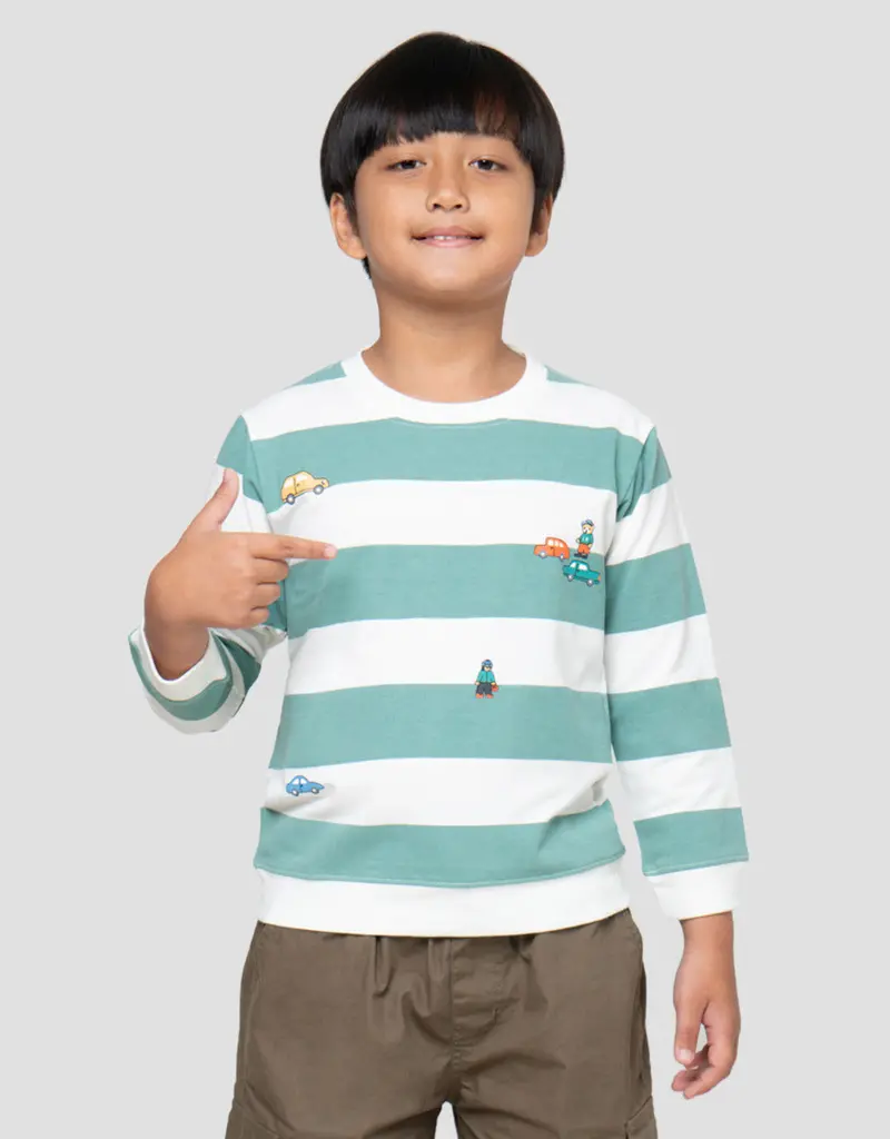 Car-Printed Screen-Printed Sweater For Boys 1