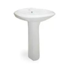 Casa Blanca Washbasin Combo – Elegant Ceramic Basin With Integrated Castel Pedestal 1