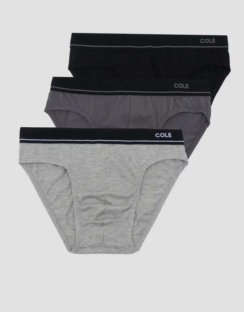 Cole 3-Pack Cotton Briefs For Men – Elastic Waist With Debossed Logo 1