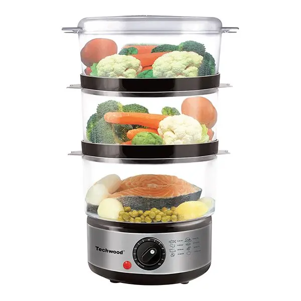 Compact 3-Tier 6L Steam Cooker By Techwood 1