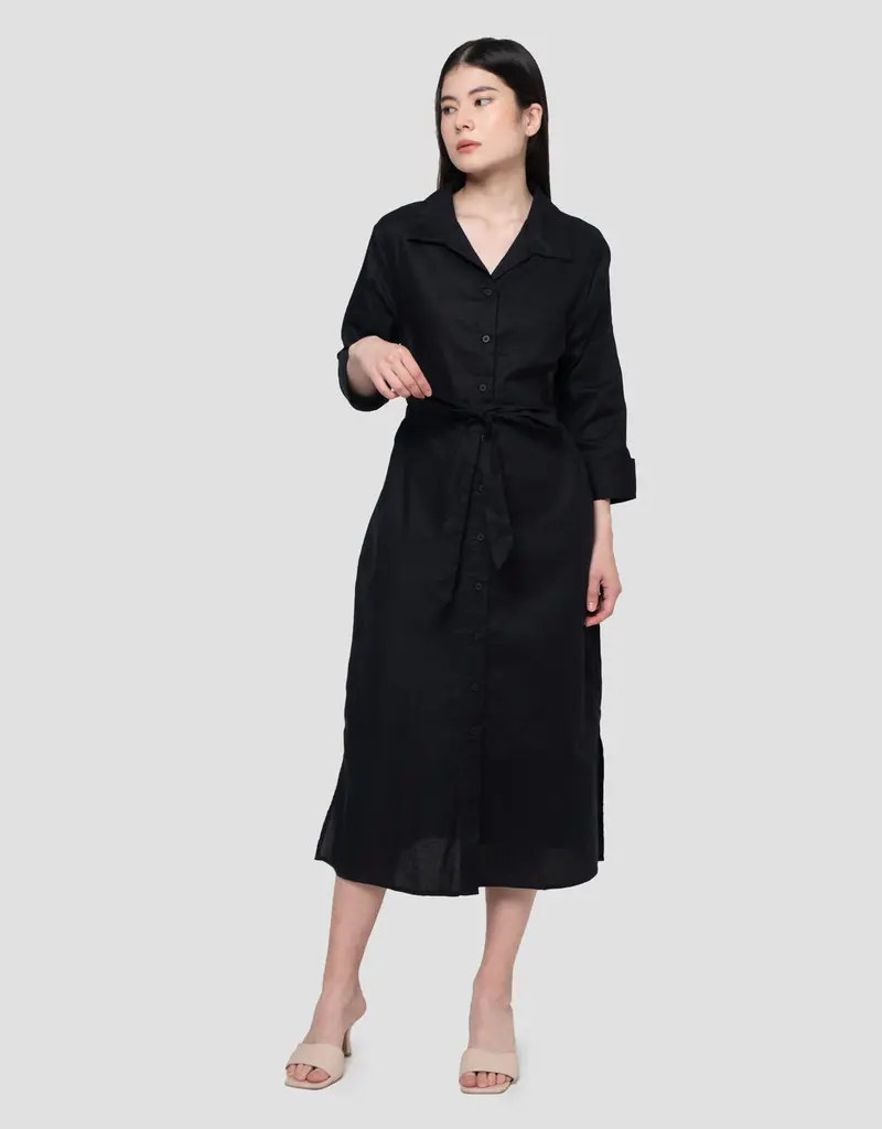 Connexion Classic Linen-Blend Maxi Sleep Dress For Women 1