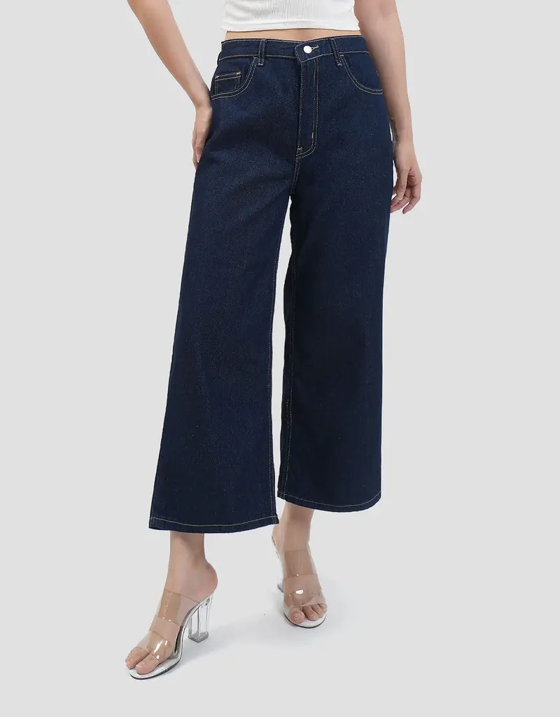 Connexion Women'S Mid-Rise Crop Kulot Pants With Back Elastic 1