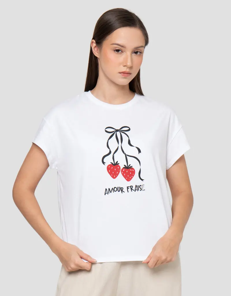 Connexion Women'S Strawberry Bow Graphic Tee 1