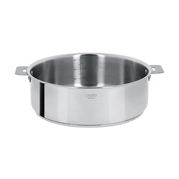 Cristel Casteline Multi-Layer Stainless Steel Sauteuse – 28 Cm, Handleless 1