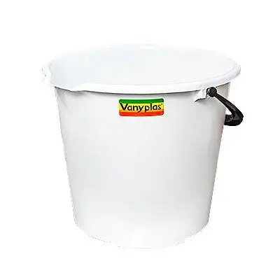 Cubeta Plástica De Uso General – Capacidad 12 Litros, Color Blanco 1