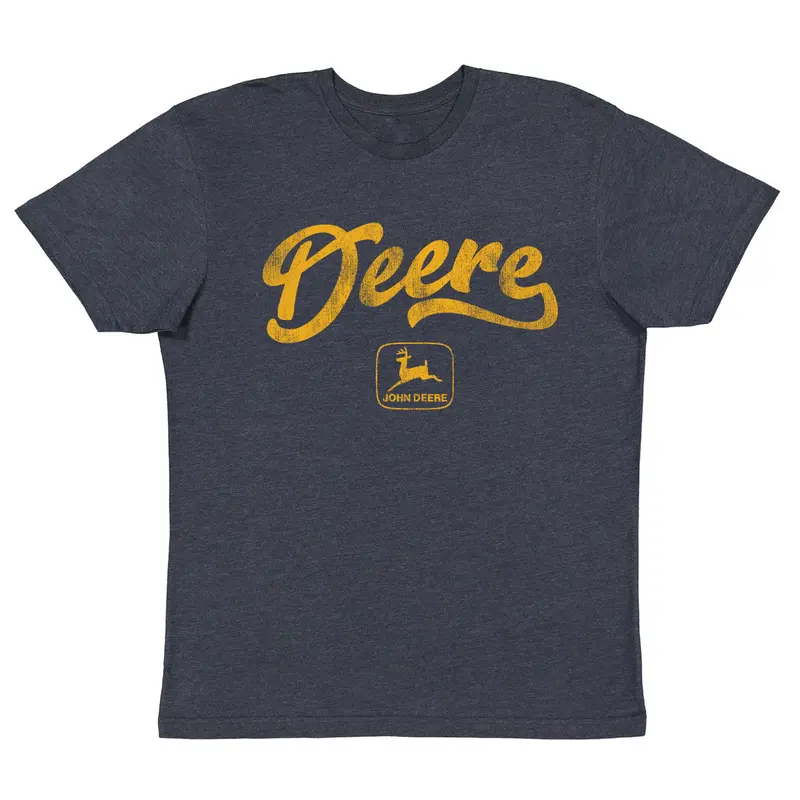 Cursive Script John Deere Men'S T-Shirt – Elegant Brand Typography 1