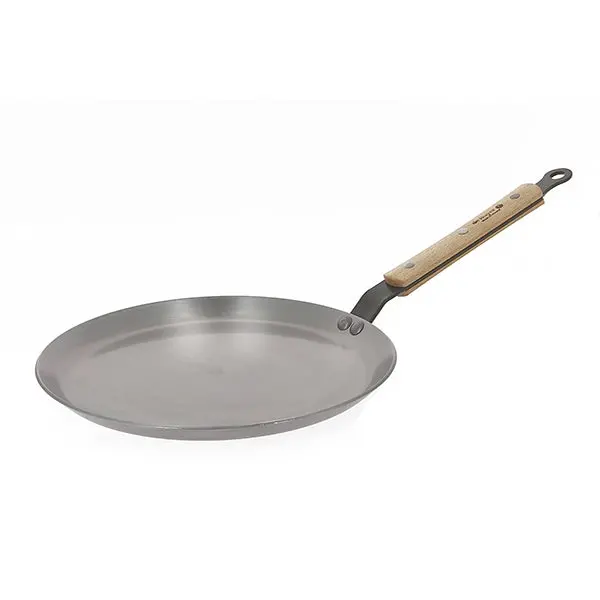 De Buyer Mineral B Steel Crepe Pan – 24 Cm, Wooden Handle, Carbon Steel 1