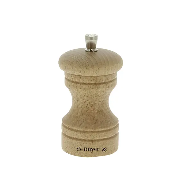 De Buyer Paso Natural Pepper Mill – 10 Cm Wood-Body Grinder With Ceramic Mechanism 1