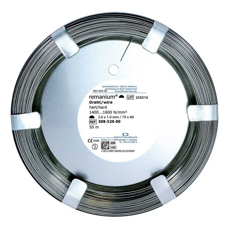 Dentaurum Half-Round Wire 2.00 × 1.00 Mm For Removable Prosthesis Clasps 1