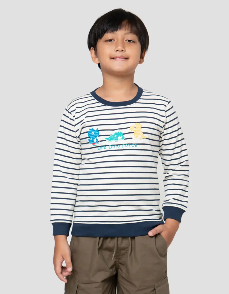 Dino-Appliqué Knit Sweater For Boys 1