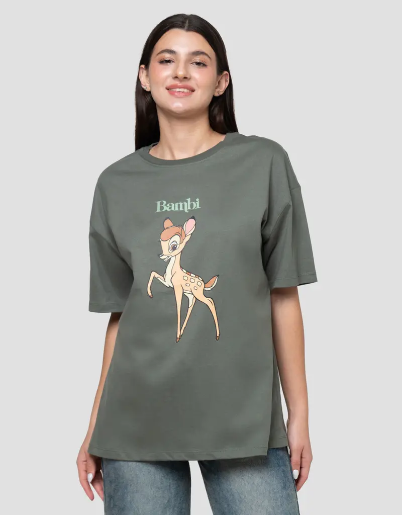 Disney Bambi Print Oversized Women'S T-Shirt 1