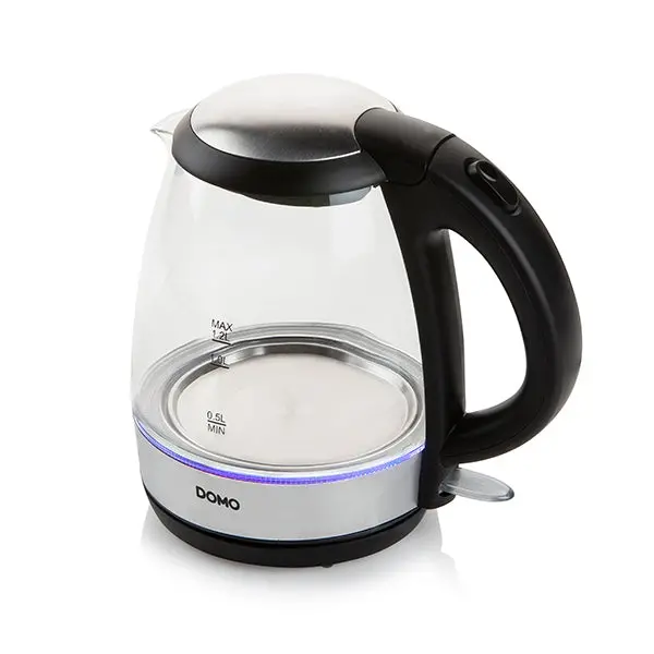 Domo Blue Led Illuminated Glass Electric Kettle (2200W) 1